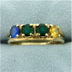 Multi-Colored Spinel Gemstone Ring in 10K Yellow Gold