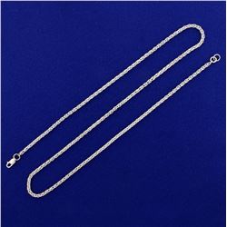 19 Inch Wheat Link Neck Chain in 14K White Gold