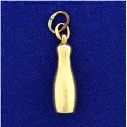 Bowling Pin Charm or Pendant in 14K Yellow Gold
