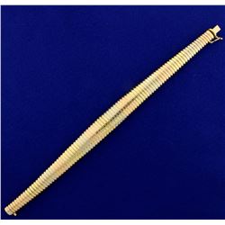 Designer Italian Made Graduated Snake Link Bracelet in 14K Yellow, White, and Rose Gold