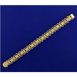 Unique Woven Style Charm Bracelet in 14K Yellow Gold