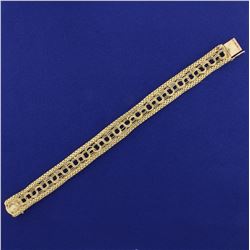 Box and Round Link Gold Charm Bracelet in 14K Yellow Gold