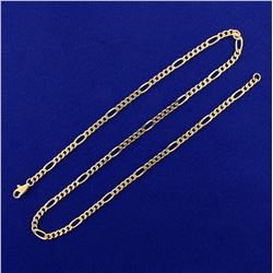 18 Inch Figaro Neck Chain in 14K Yellow Gold