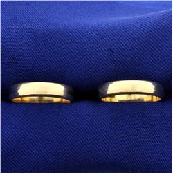 Two Gold Stacking Band Rings in 14K Yellow Gold