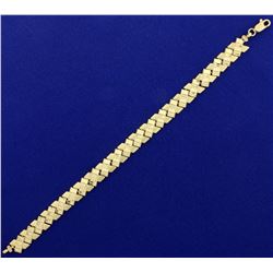 Diamond Cut X-Link Bracelet in 10K Yellow Gold