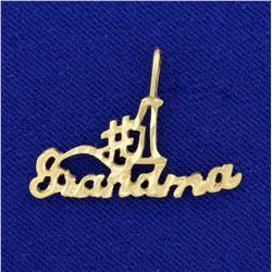 Number One Grandma Pendant in 14K Yellow Gold
