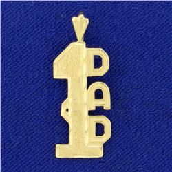 Number One Dad Pendant in 14K Yellow Gold