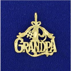 Number One Grandpa Pendant in 14K Yellow Gold