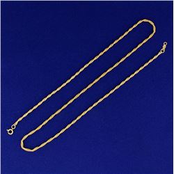18 1/4 Inch Twisting Rope Link Neck Chain in 14K Yellow Gold