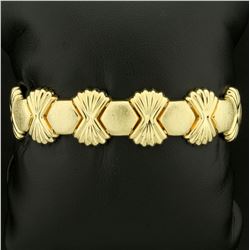 Italian Made Designer Cuff Bracelet in 14K Yellow Gold