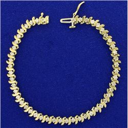 2ct TW Diamond Tennis Bracelet in 10K Yellow Gold