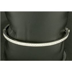 Sterling Silver Bangle Bracelet with CZ Gemstones