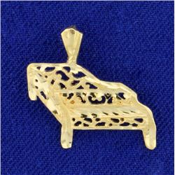 Diamond Cut Piano Pendant in 14K Yellow Gold