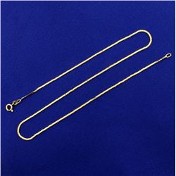 16 1/2 Inch Italian Made Flat Triangle Link Neck Chain in 14K Yellow Gold