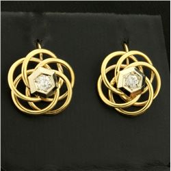 1/3ct TW Diamond Screw Back Earrings for Non-Pierced Ears in 10K Yellow and White Gold