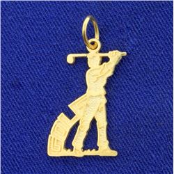 Golf Pendant or Charm in 14K Yellow Gold
