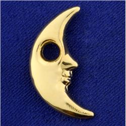 Man In The Moon Pendant in 14K Yellow Gold