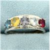 Image 1 : Multi-Color Topaz Ring in 14K White Gold