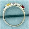 Image 3 : Multi-Color Topaz Ring in 14K White Gold