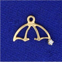 Unique Abstract Dome Charm or Pendant in 14K Yellow Gold