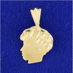 Boy's Silhouette Pendant in 14K Yellow Gold