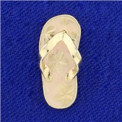 Flip-Flop Pendant in 14K Yellow Gold
