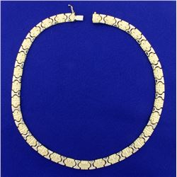 Designer Link Necklace in 18K Yellow and White Gold