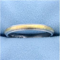 Men's Two Tone Wedding Band Ring in Platinum and 24k Yellow Gold