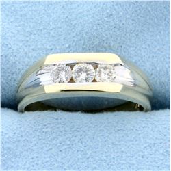 1/2ct TW Three-Stone Diamond Ring in 14K Yellow and White Gold