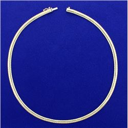 16 Inch Italian Made Omega Necklace in 10K Yellow Gold