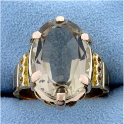 Vintage 10ct Citrine Solitaire Ring in 14K Rose Gold