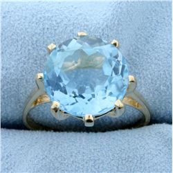 8ct Sky Blue Topaz Solitaire Ring in 14K Yellow Gold