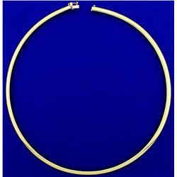 Italian Made 17 Inch Omega Necklace in 18K Yellow Gold