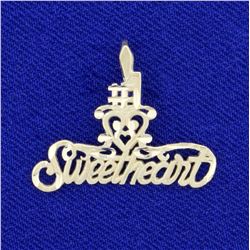 "#1 Sweetheart" Pendant in 14K Yellow Gold