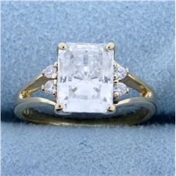 2.5ct Emerald Shaped CZ Engagement Ring in 10K Yellow Gold