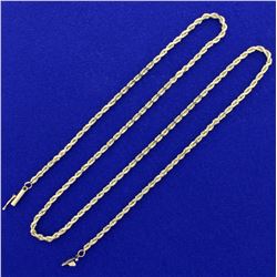 19 1/2 Inch Rope Style Neck Chain in 14K Yellow Gold