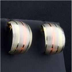 Crescent Hoop Earrings in 14K Yellow, White, and Rose Gold