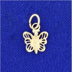 Butterfly Charm or Pendant in 14K Yellow Gold