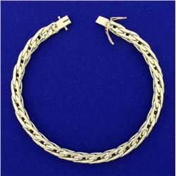 Flat Curb Link Bracelet in 14K Yellow Gold
