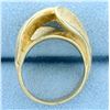 Image 3 : Modern Abstract Style Ring in 14K Yellow Gold