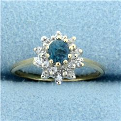 Natural Alexandrite and Diamond Ring in 14K Yellow Gold