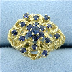 High Quality Natural Sapphire Ring in 18K Yellow Gold