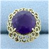Image 1 : 5ct Amethyst Statement Ring in 14K Yellow Gold