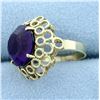Image 2 : 5ct Amethyst Statement Ring in 14K Yellow Gold