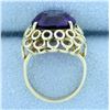 Image 3 : 5ct Amethyst Statement Ring in 14K Yellow Gold
