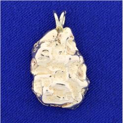 Heavy Gold Nugget Pendant in 14K Yellow Gold