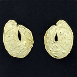 Large Statement Designer Earrings in 18K Yellow Gold