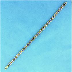 11 1/2ct TW Oval Amethyst Line Bracelet in Rose Gold Plated Sterling Silver