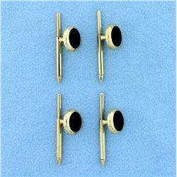Four-Piece Onyx Tuxedo Stud Set in 14K Yellow Gold