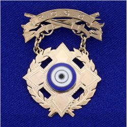 Antique Marksman Rifle Pin from 1914 in 14K Rose Gold